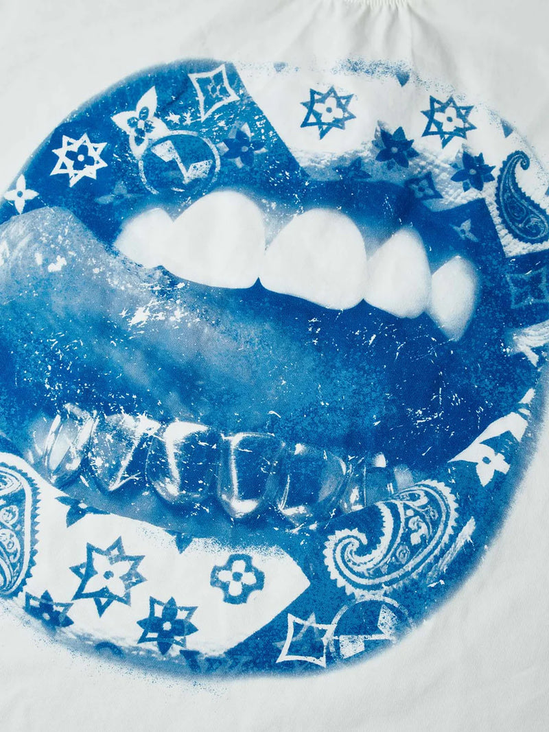 NOISSEY Blue Paisley Grillz Boxy Heavyweight Cooling Tee