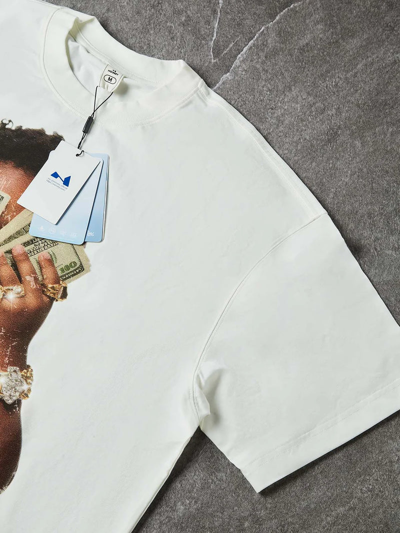NOISSEY "Rich Forever" Boxy Heavyweight Cooling Tee - White