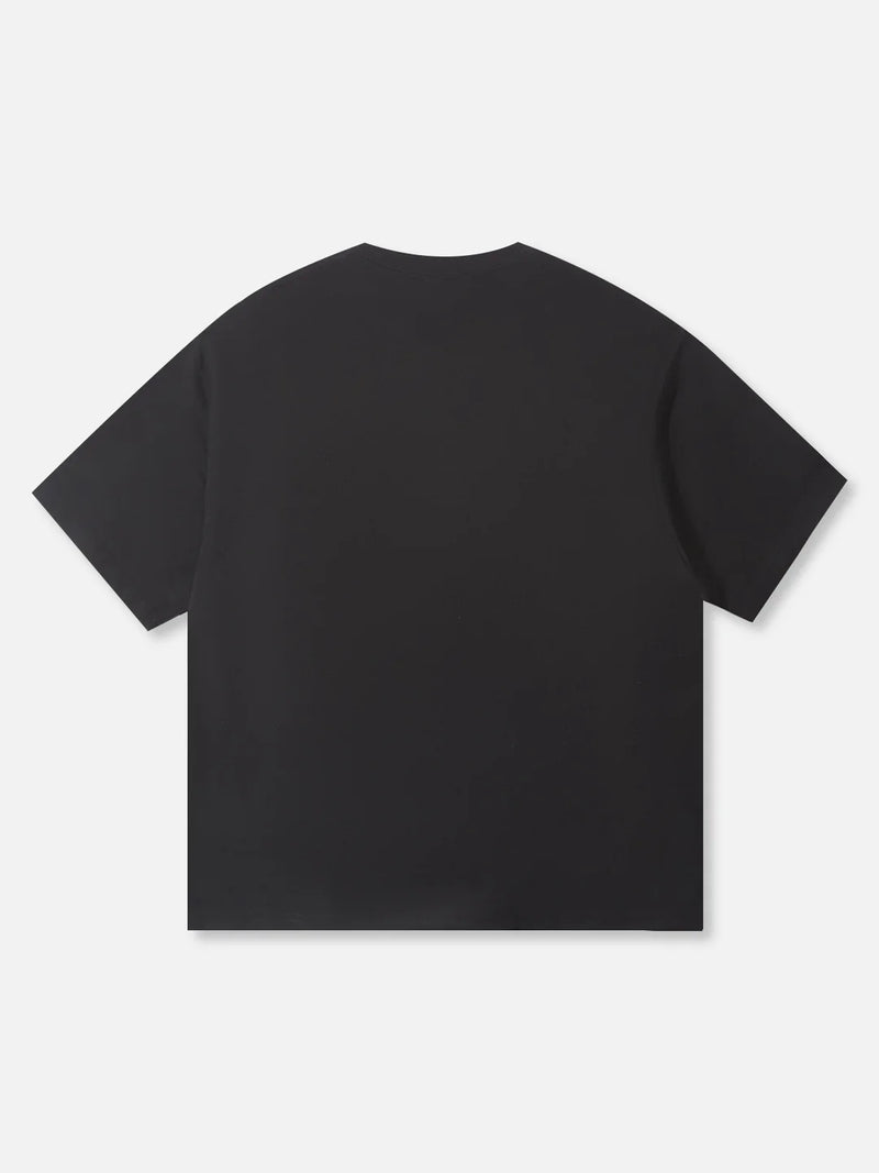 NOISSEY "Metal Flame" No Risk No Story Graphic Oversized Tee - Onyx Black